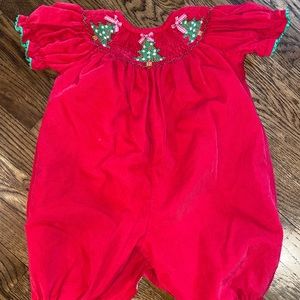 Southern Sunshine Kids Smocked Christmas Outfit